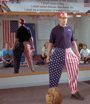 You think anybody wants a roundhouse kick to the face while Im wearing these bad boys? Especially from Batman?